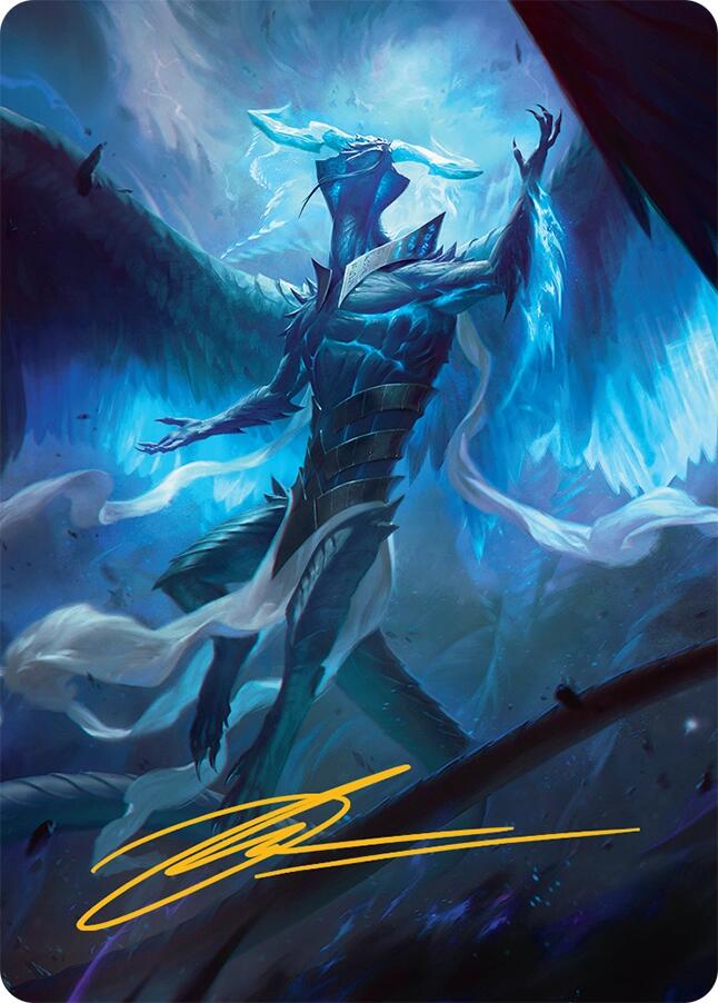 Ugin, Eye of the Storms Art Card (1/54) (Gold-Stamped Signature) [Tarkir: Dragonstorm Art Series] | Devastation Store