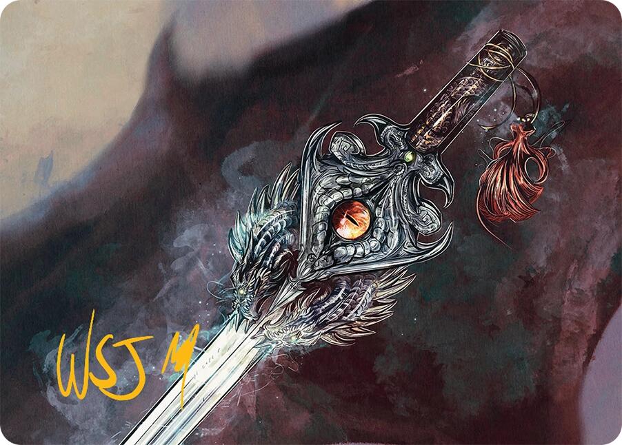Dragonfire Blade Art Card (40/54) (Gold-Stamped Signature) [Tarkir: Dragonstorm Art Series] | Devastation Store
