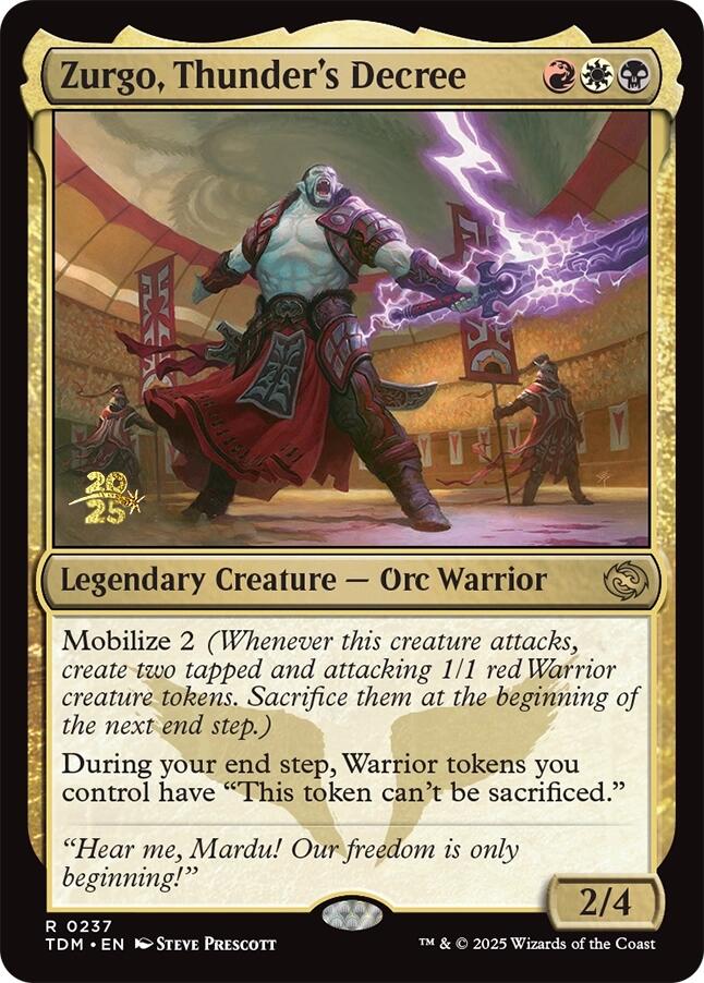 Zurgo, Thunder's Decree [Tarkir: Dragonstorm Prerelease Cards] | Devastation Store