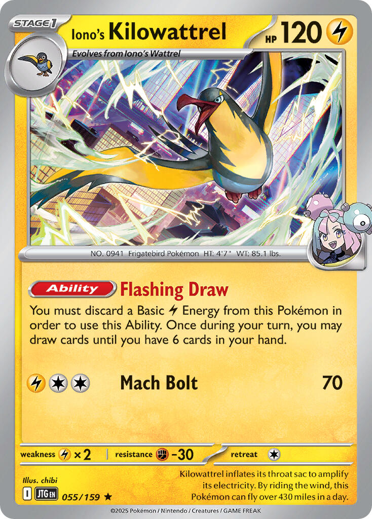 Iono's Kilowattrel (055/159) (Deck Exclusive) [Scarlet & Violet: Journey Together] | Devastation Store