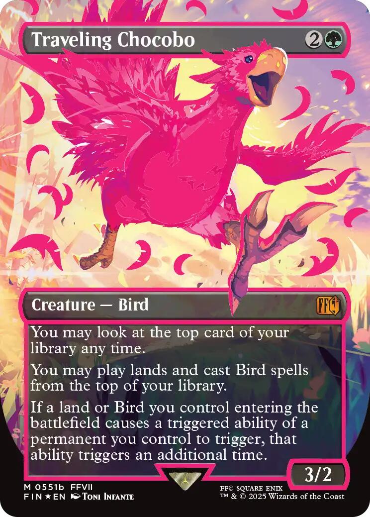 Traveling Chocobo (Borderless) (Neon Ink Pink) [FINAL FANTASY] | Devastation Store