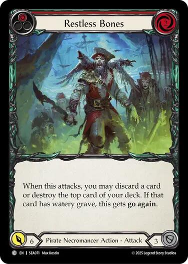 Restless Bones (Red) [SEA071] (High Seas)  Rainbow Foil | Devastation Store