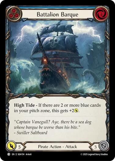 Battalion Barque (Blue) [SEA154] (High Seas)  Rainbow Foil | Devastation Store