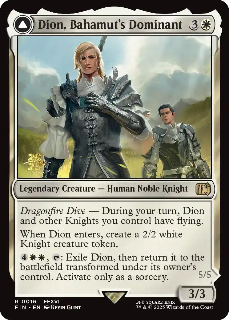 Dion, Bahamut's Dominant // Bahamut, Warden of Light [FINAL FANTASY Prerelease Promo] | Devastation Store