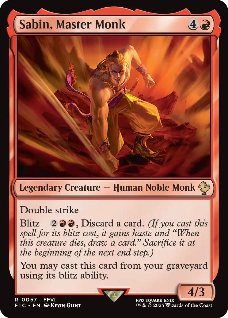 Sabin, Master Monk (Surge Foil) [FINAL FANTASY Commander] | Devastation Store