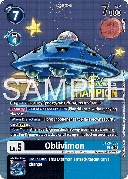 Oblivimon [BT20-052] (Regionals 25-26 Season 2 Champion) [Release Special Booster Ver.2.0] | Devastation Store