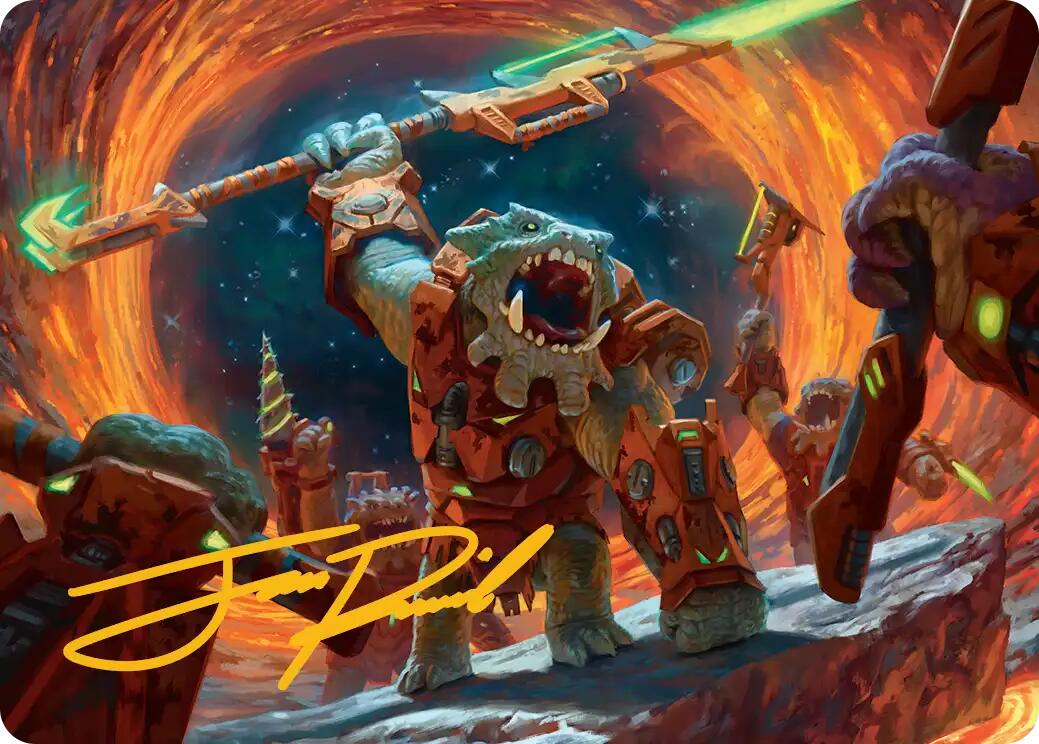 Frontline War-Rager Art Card (Gold-Stamped Signature) [Edge of Eternities Art Series] | Devastation Store