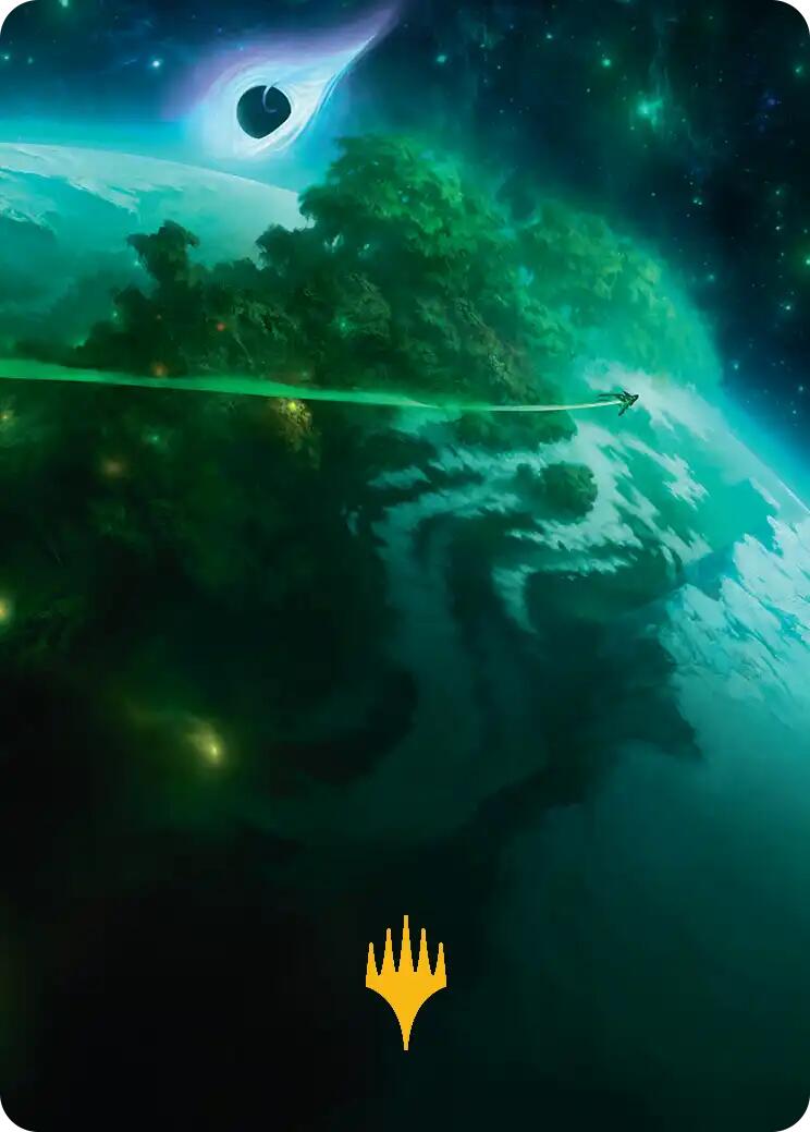 Evendo, Waking Haven Art Card (Gold-Stamped Planeswalker Symbol) [Edge of Eternities Art Series] | Devastation Store