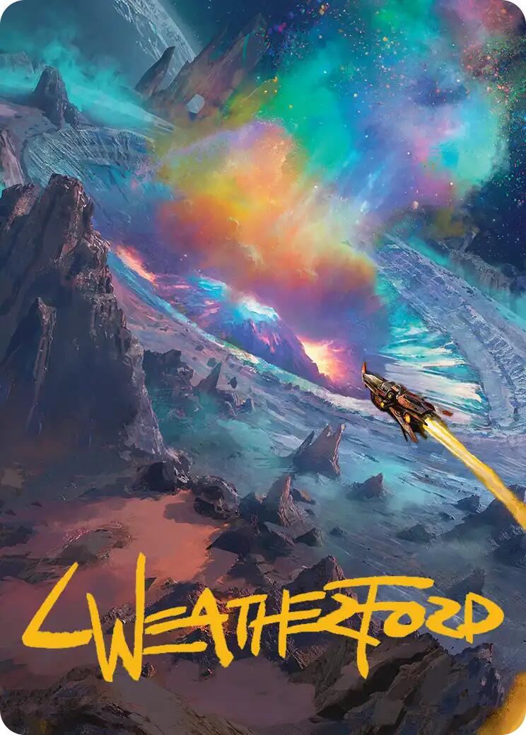 Meteor Crater Art Card (Gold-Stamped Signature) [Edge of Eternities Art Series] | Devastation Store