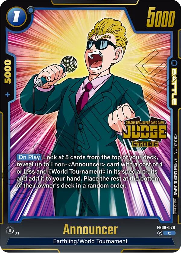 Announcer (Judge Pack 04 - Store Judge) [Fusion World Tournament Cards] | Devastation Store