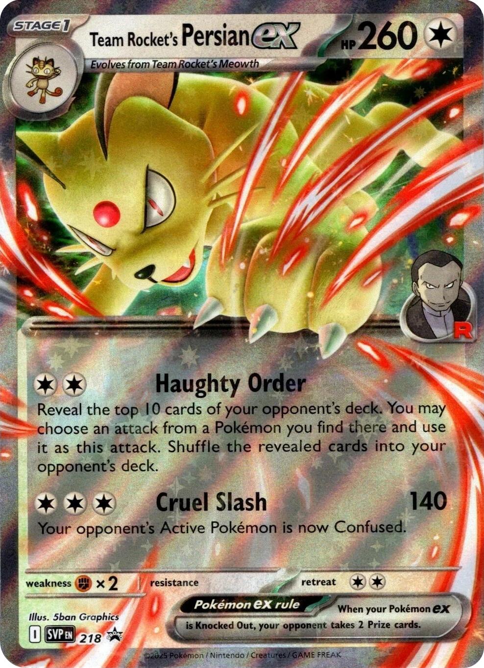 Team Rocket's Persian ex (218) [Scarlet & Violet: Black Star Promos] | Devastation Store