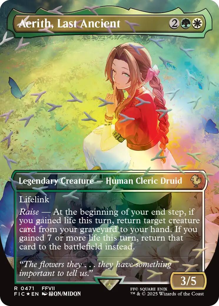 Aerith, Last Ancient (Borderless) (Chocobo Track Foil) [FINAL FANTASY Commander] | Devastation Store