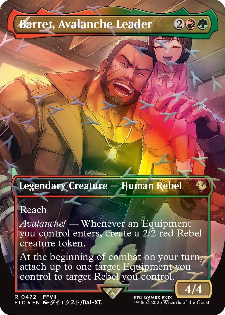 Barret, Avalanche Leader (Borderless) (Chocobo Track Foil) [FINAL FANTASY Commander] | Devastation Store