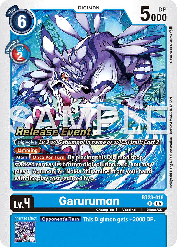 Garurumon [BT23-018] [Hackers' Slumber Release Event Cards] | Devastation Store