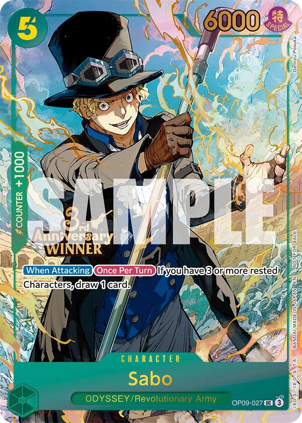 Sabo (OP09-027) (3rd Anniversary Winner) [One Piece Promotion Cards] | Devastation Store