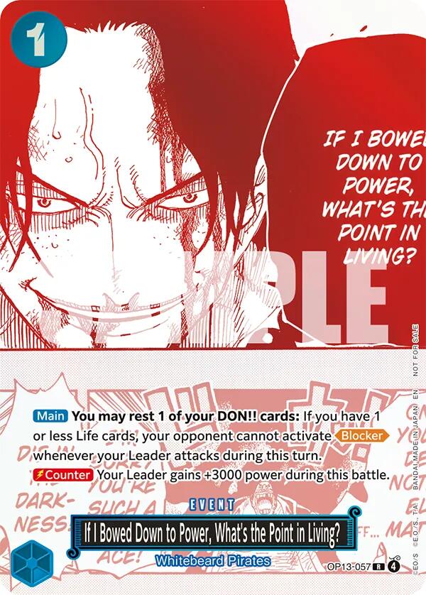 If I Bowed Down to Power, What's the Point in Living? (3rd Anniversary Treasure Campaign Pack) [One Piece Promotion Cards] | Devastation Store