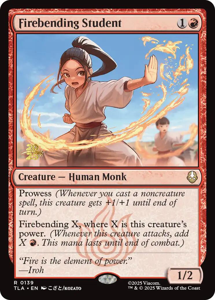Firebending Student [Avatar: The Last Airbender Prerelease Cards] | Devastation Store