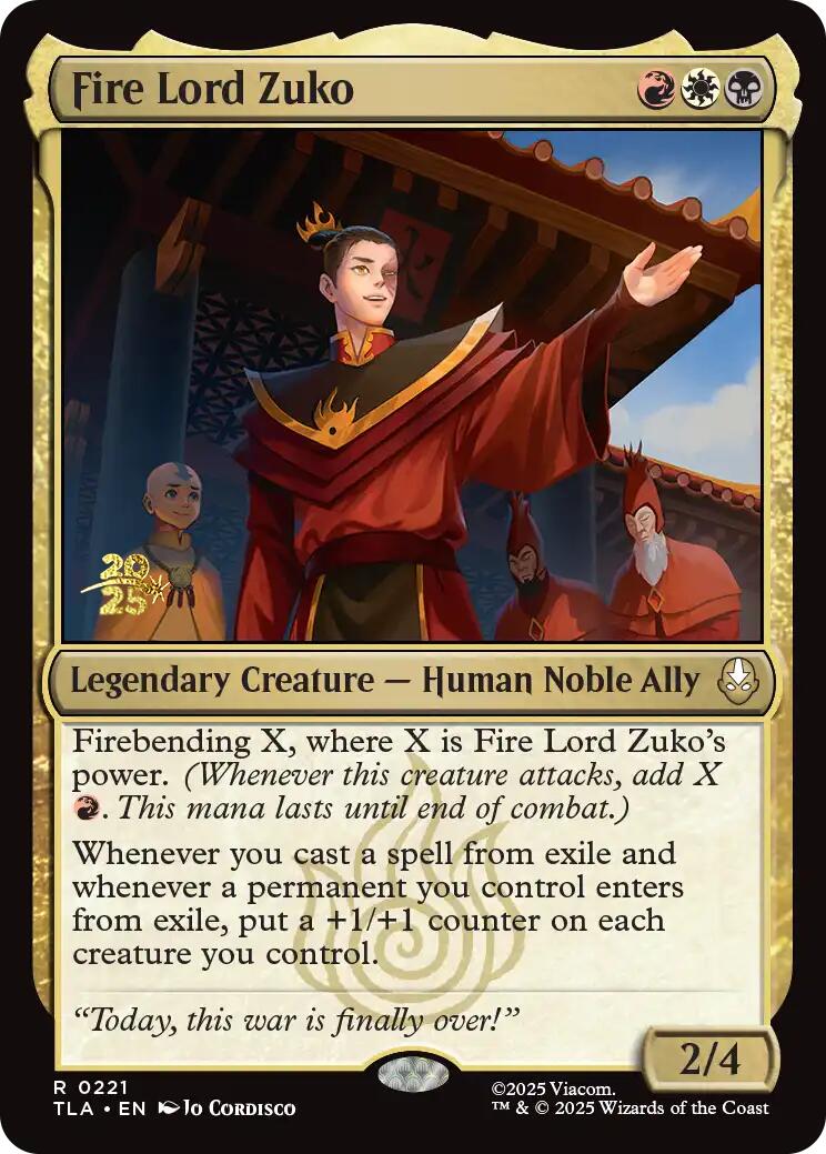 Fire Lord Zuko [Avatar: The Last Airbender Prerelease Cards] | Devastation Store