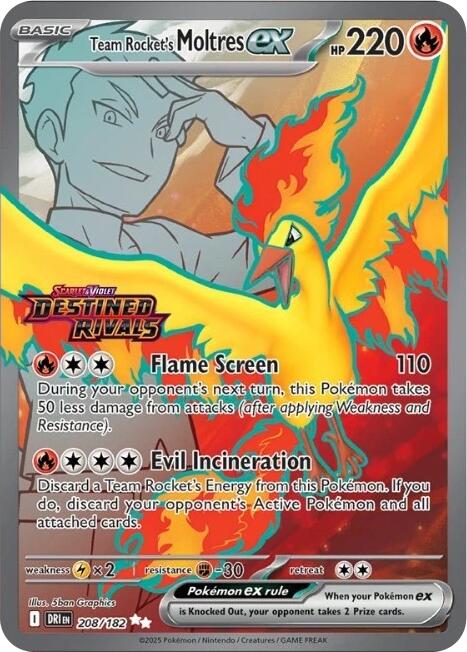 Team Rocket's Moltres ex (208/182) (Destined Rivals Stamp) [Miscellaneous Cards] | Devastation Store