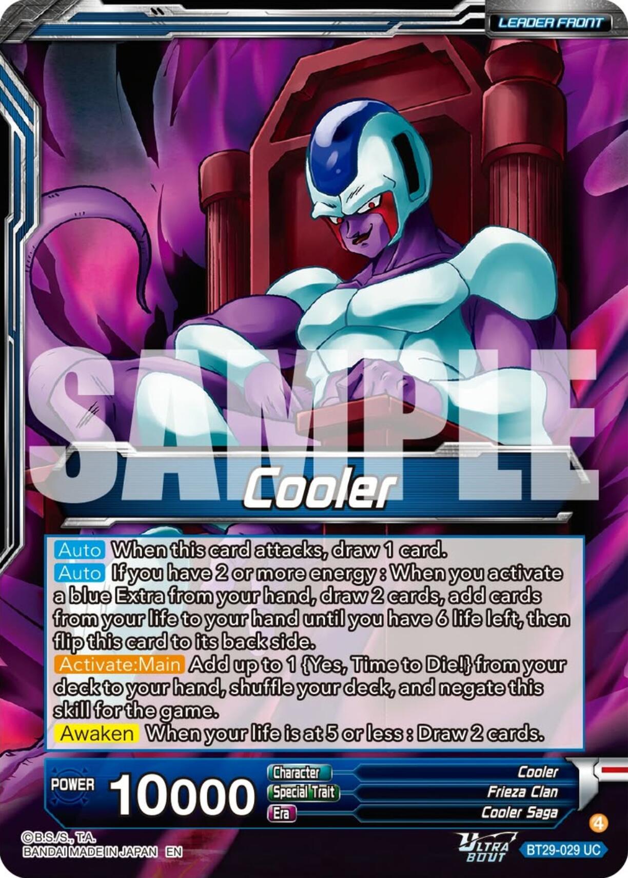 Cooler // Cooler, Incredible Strongest Warrior (BT29-029) [Fearsome Rivals] | Devastation Store