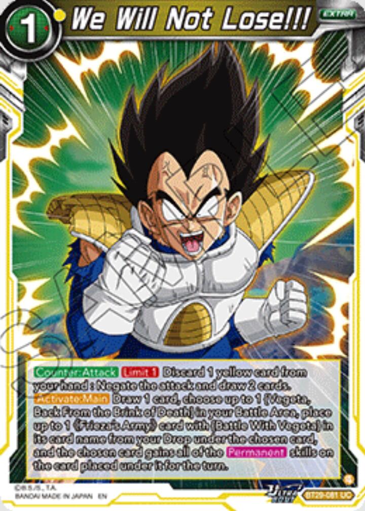 We Will Not Lose!!! (BT29-081) [Fearsome Rivals] | Devastation Store