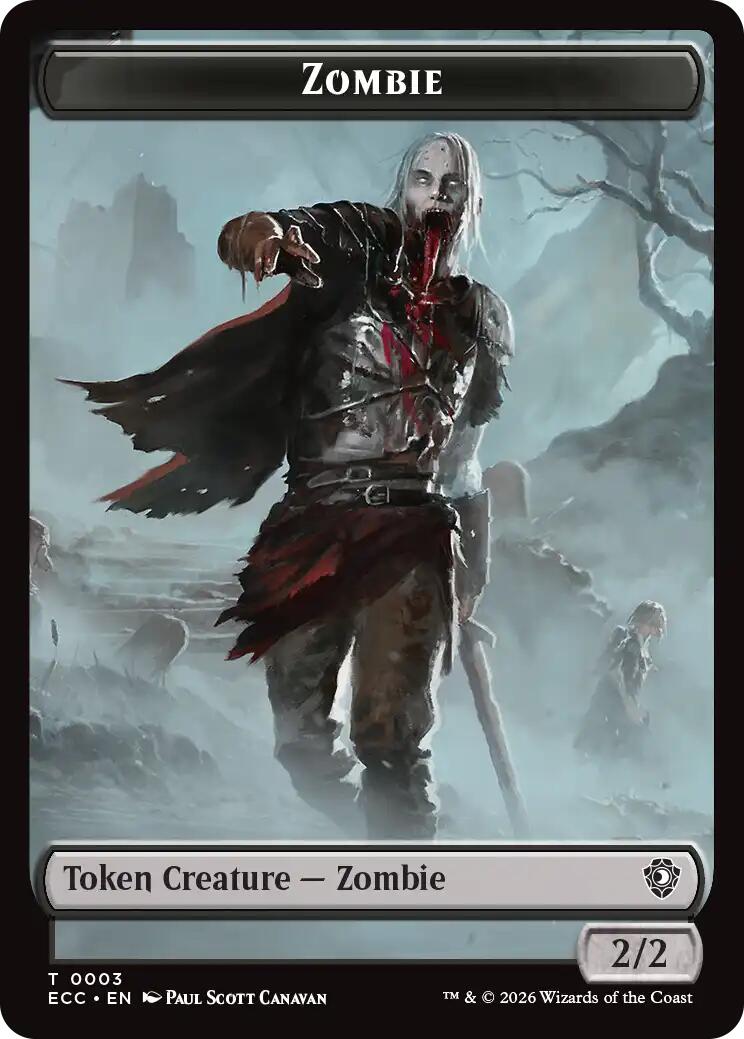 Zombie // Elf Warrior Double-Sided Token [Lorwyn Eclipsed Tokens] | Devastation Store