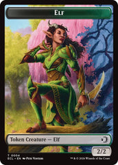 Elf // Treasure Double-Sided Token [Lorwyn Eclipsed Tokens] | Devastation Store