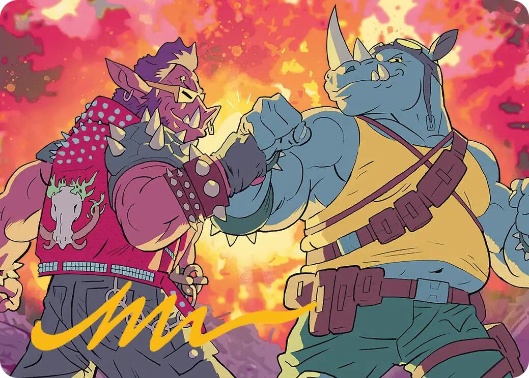 Bebop & Rocksteady Art Card (Gold-Stamped Signature) [Teenage Mutant Ninja Turtles Art Series] | Devastation Store