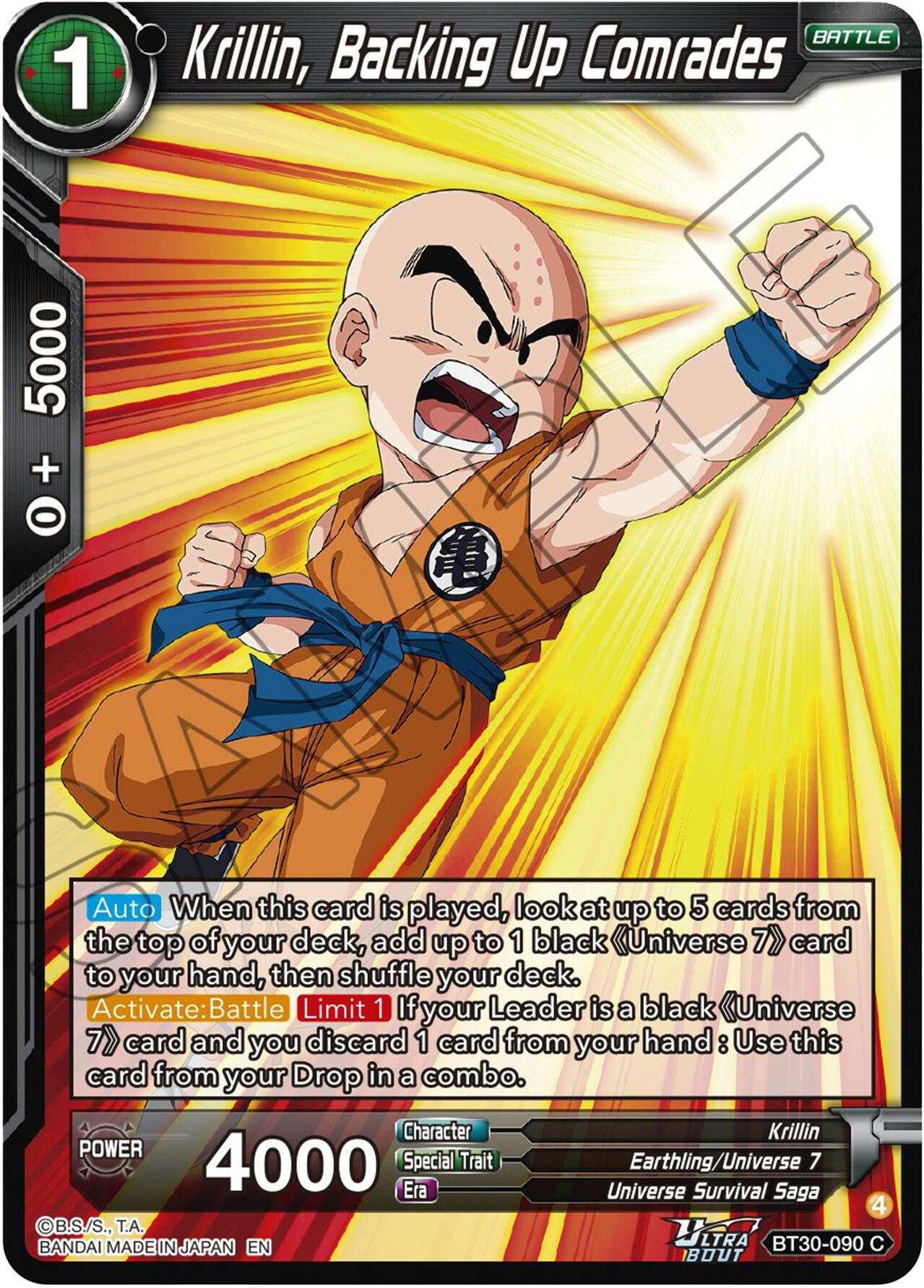 Krillin, Backing Up Comrades (BT30-090) [Three Glorious Fighters] | Devastation Store