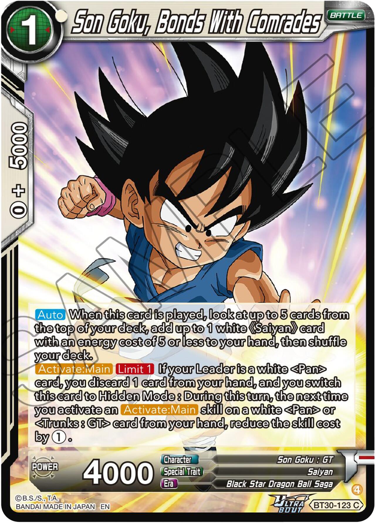 Son Goku, Bonds With Comrades (BT30-123) [Three Glorious Fighters] | Devastation Store