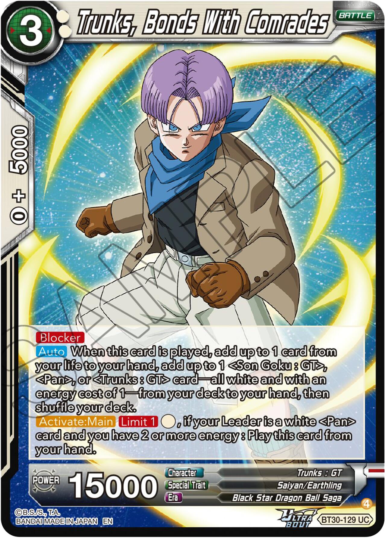 Trunks, Bonds With Comrades (BT30-129) [Three Glorious Fighters] | Devastation Store