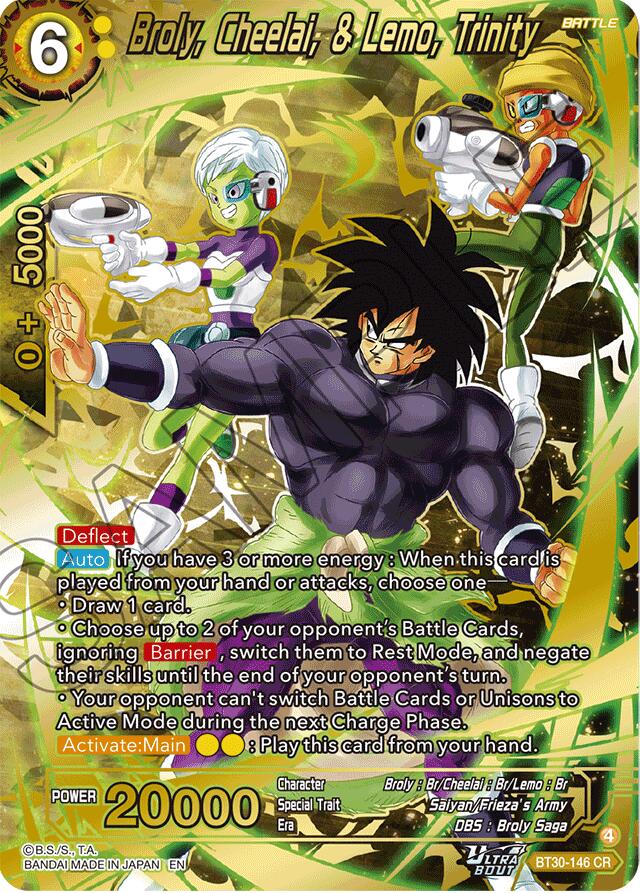 Broly, Cheelai, & Lemo, Trinity (BT30-146) [Three Glorious Fighters] | Devastation Store
