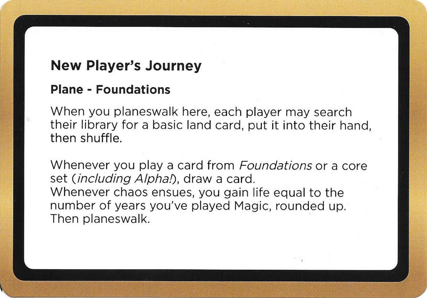 New Player's Journey (Black Lotus Unknown Planechase) [Oversize Cards] | Devastation Store