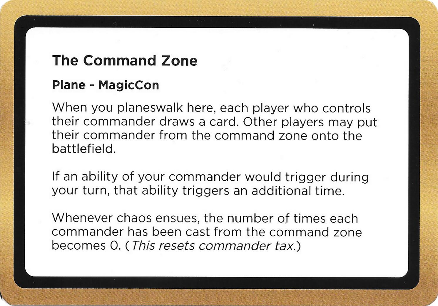 The Command Zone (Black Lotus Unknown Planechase) [Oversize Cards] | Devastation Store