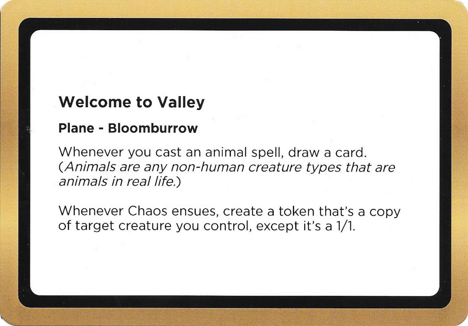 Welcome to Valley (Black Lotus Unknown Planechase) [Oversize Cards] | Devastation Store