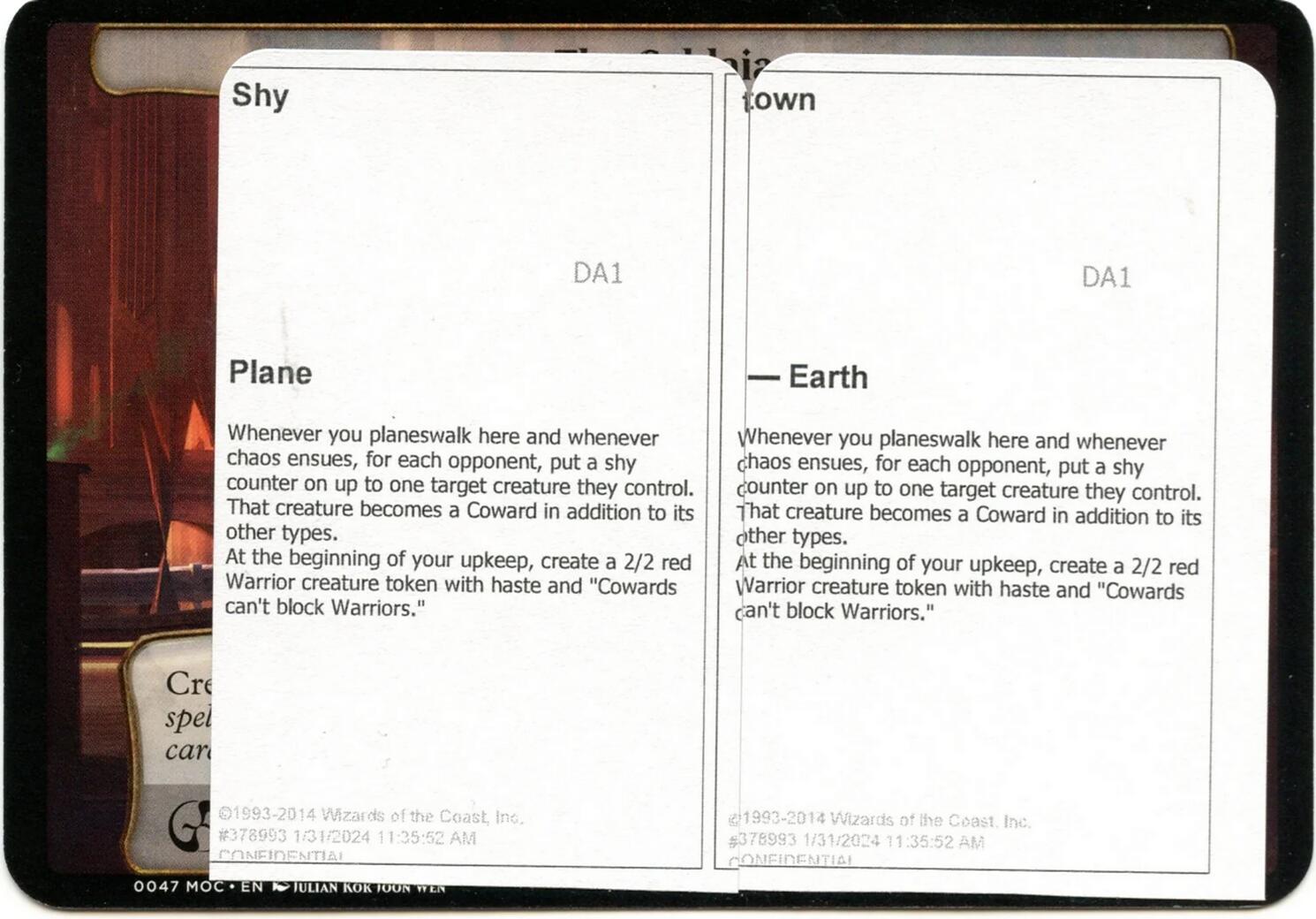Shy Town (Black Lotus Unknown Planechase) [Oversize Cards] | Devastation Store