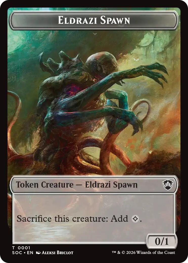 Eldrazi Spawn // Worm Double-Sided Token [Secrets of Strixhaven Commander Tokens] | Devastation Store