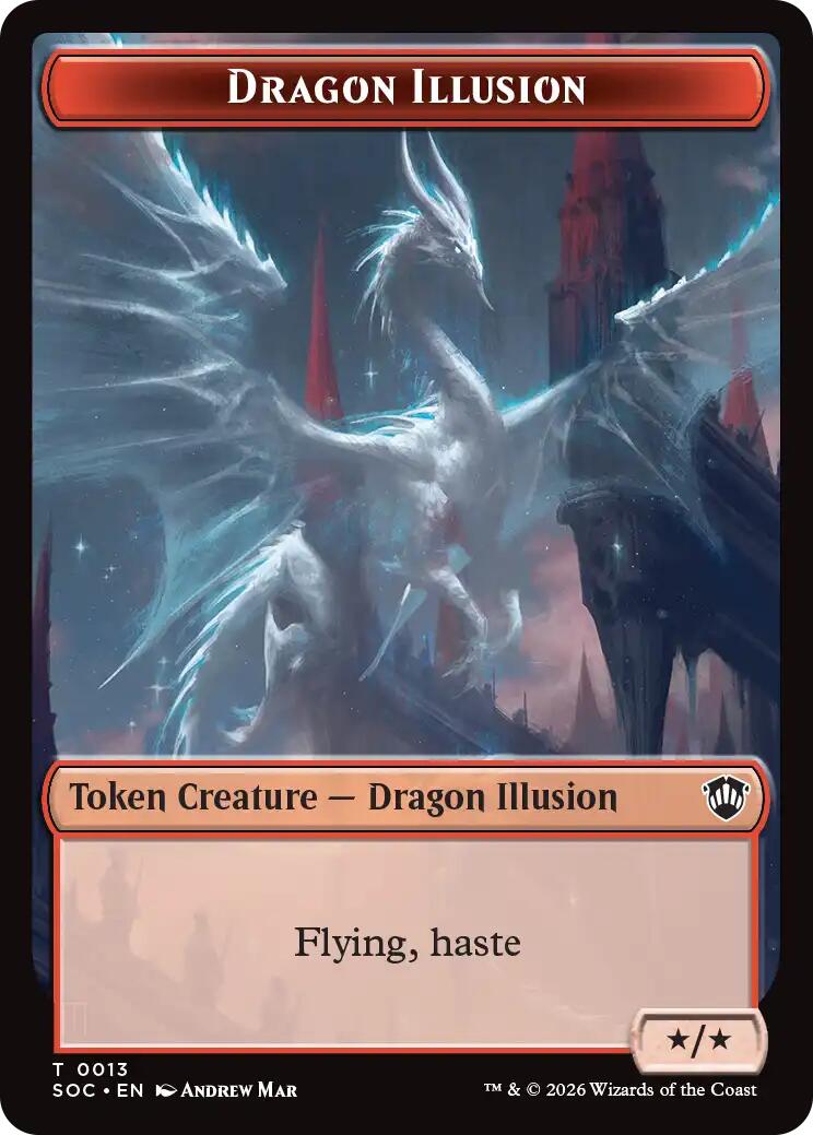 Dragon Illusion // Elemental (0002) Double-Sided Token [Secrets of Strixhaven Commander Tokens] | Devastation Store