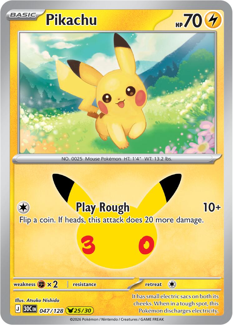 Pikachu (047/128) [Mega Evolution: 30th Celebration] | Devastation Store