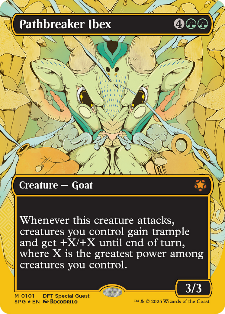 Pathbreaker Ibex (Borderless) (First-Place Foil) [Aetherdrift Special Guests] | Devastation Store