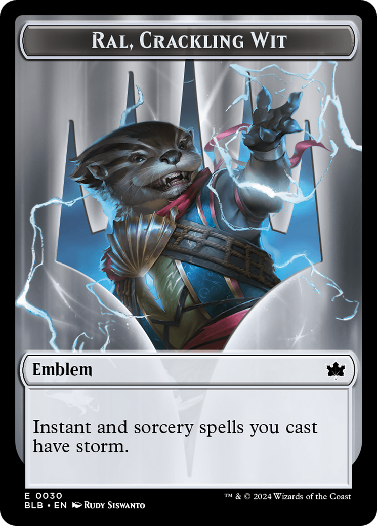 Emblem - Ral, Crackling Wit [Bloomburrow Tokens] | Devastation Store