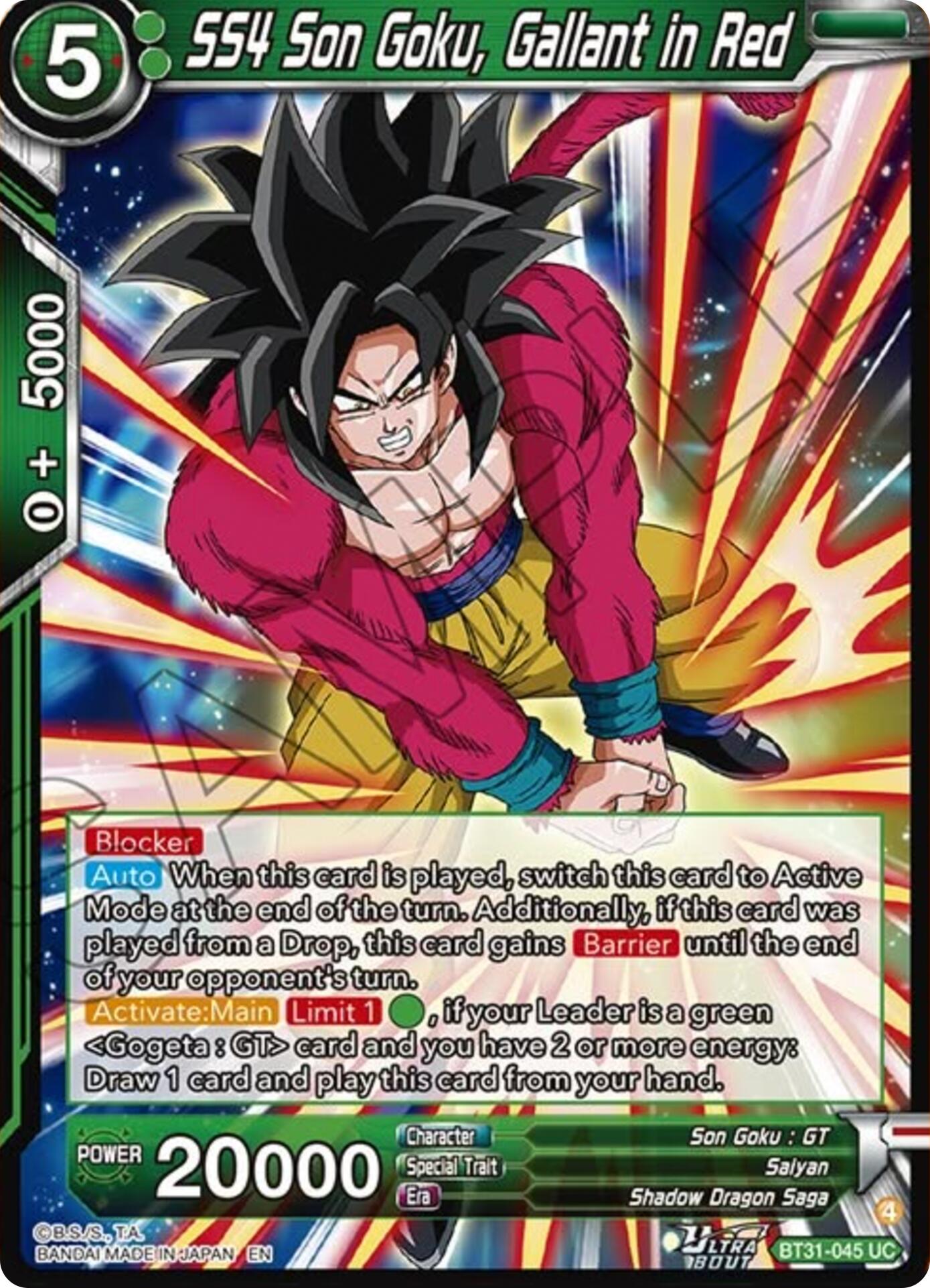 SS4 Son Goku, Gallant in Red (BT31-045) [Impact Beyond Dimensions] | Devastation Store