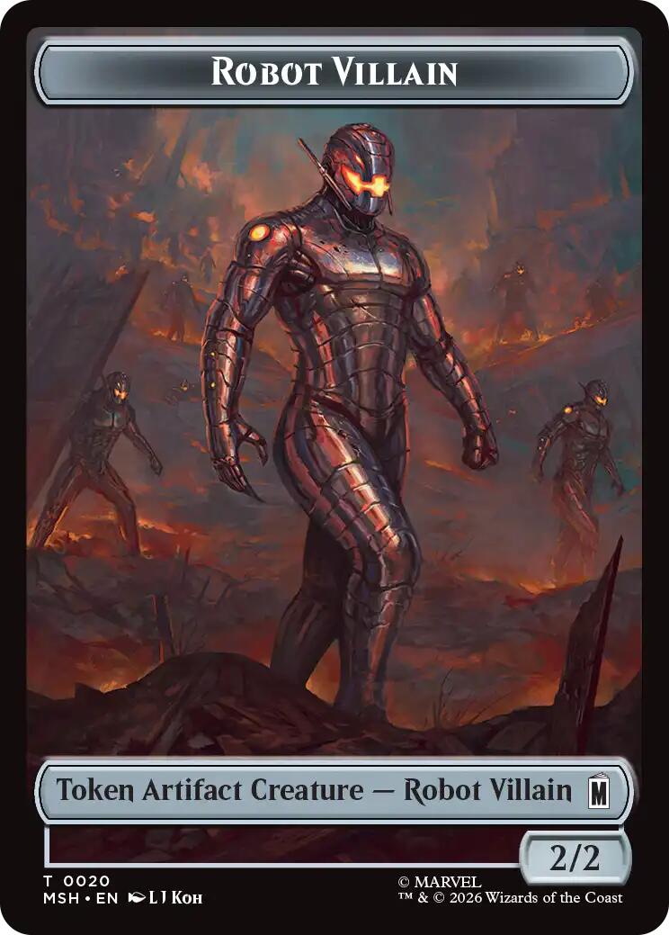 Hero // Robot Villain Double-Sided Token [Marvel Super Heroes Tokens] | Devastation Store