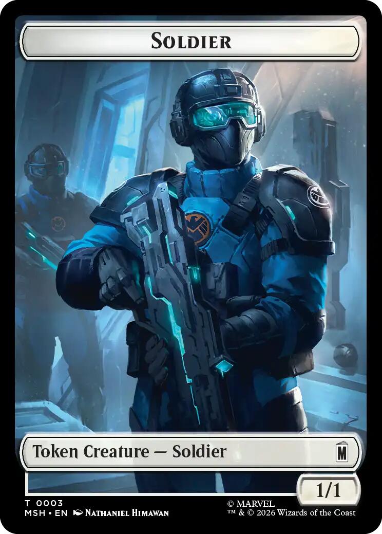 Soldier // Robot Villain Double-Sided Token [Marvel Super Heroes Tokens] | Devastation Store