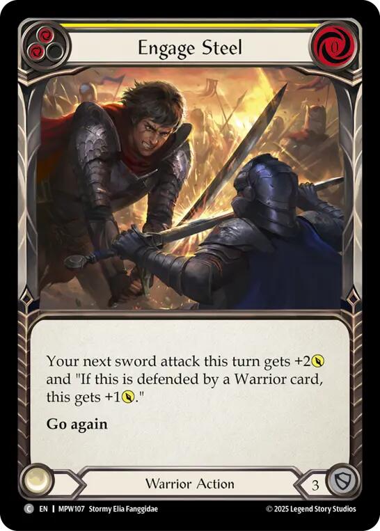 Engage Steel (Yellow) [MPW107] (Mastery Pack Warrior)  Rainbow Foil | Devastation Store