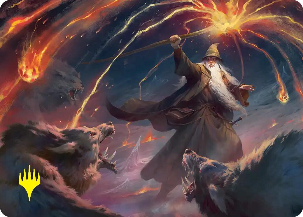 Gandalf, Shadow's Foe Art Card (Gold-Stamped) [The Hobbit Art Series] | Devastation Store