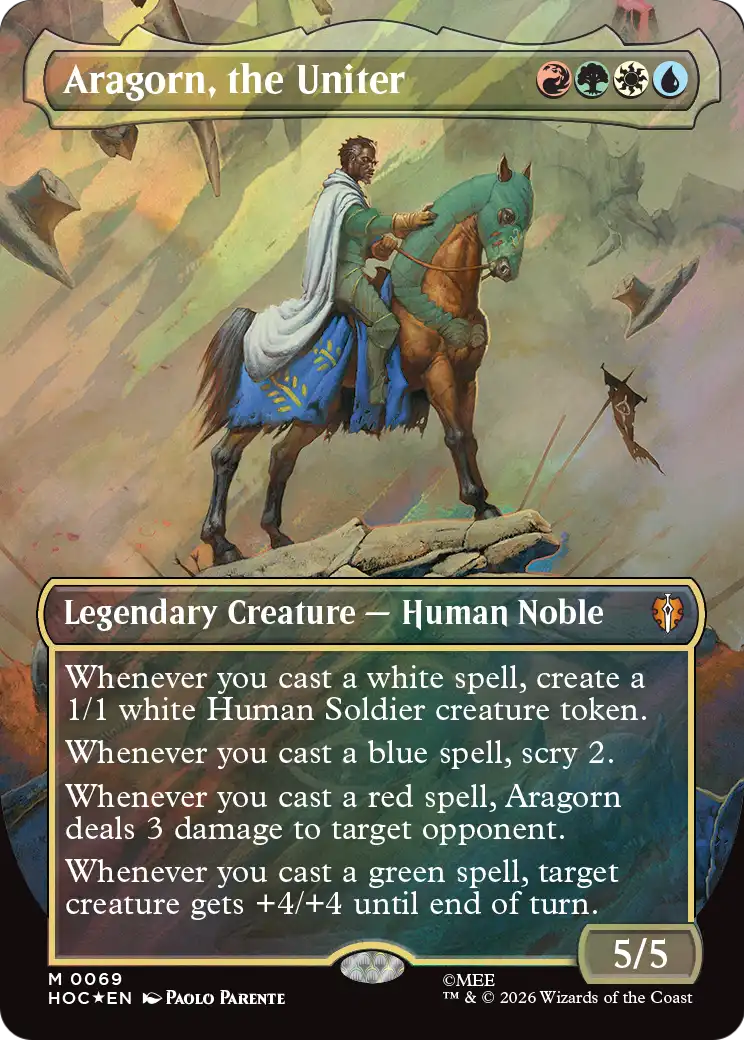 Aragorn, the Uniter (Borderless) (Surge Foil) [The Hobbit: Eternal-Legal] | Devastation Store