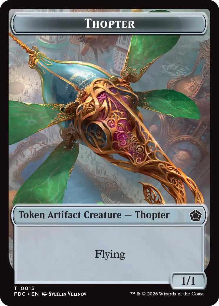 Thopter // Phyrexian Germ Double-Sided Token [Foundations Commander Tokens] | Devastation Store