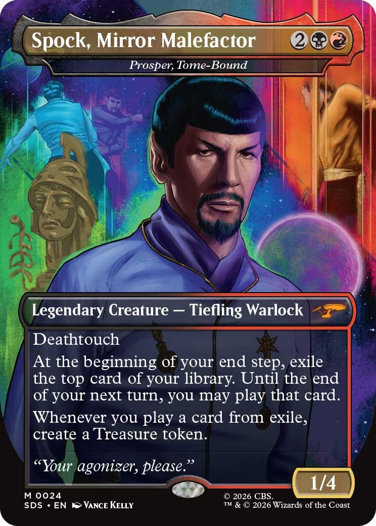 Spock, Mirror Malefactor - Prosper, Tome-Bound (Borderless) [Star Trek: Stardates] | Devastation Store