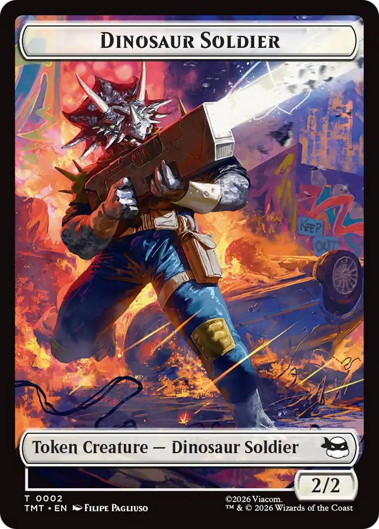 Dinosaur Soldier // Copy Double-Sided Token [Teenage Mutant Ninja Turtles Tokens] | Devastation Store